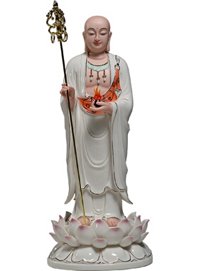 微美陶瓷16寸娑婆三圣佛像摆件观音地藏王释迦牟尼佛站像三圣像