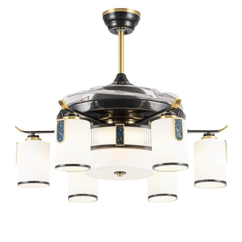 全铜新中式客厅风扇灯餐厅吊扇灯家用风扇吊灯高端流光彩贝电扇灯,淘宝优惠券,粉丝福利购,淘宝优惠卷