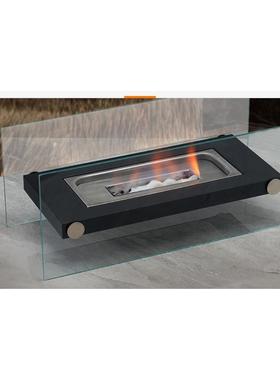 方形酒精壁炉装饰壁炉便携式真火法式壁炉火炉取暖烧烤炉