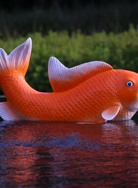 玻璃钢彷真鲤鱼工艺品发光动物雕塑流水庭院喷泉景观落地装饰摆件