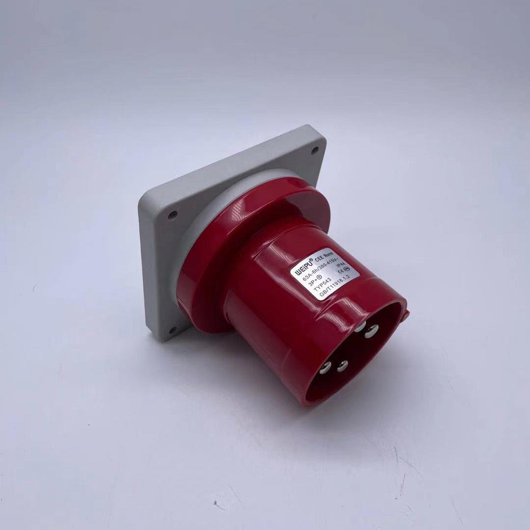 WEIPU威浦TYP543 工业插头暗装直式输入插座 63A P4 4芯 IP44正品 - 图1