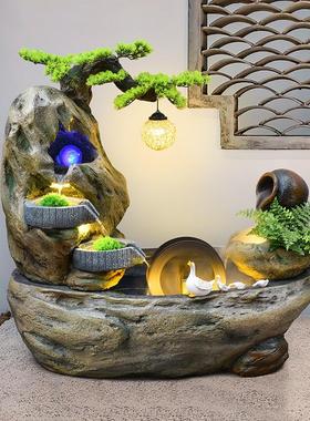 大型田园流水喷泉鱼缸落地假山摆件花园庭院别墅阳台造景装饰