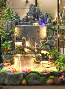 大型假山流水喷泉招财摆件阳台办公室装饰水景观花园庭院鱼池造景