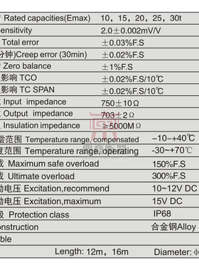 地磅称重传感器QS-ZCB10T20T30T电子磅传感器电子秤20吨30吨