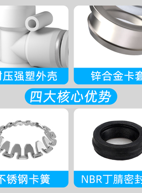 气管快速接头T Y型PE三通PY变径6转4气动高压快插空压机汽接头8mm