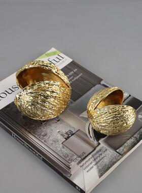 休闲现代创意金属果壳饰品客厅样板房电视柜入口家庭桌面软装饰