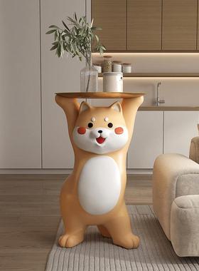 柴犬艺术沙发边几置物架电视柜旁边落地狗客厅装饰品卧室床头摆件