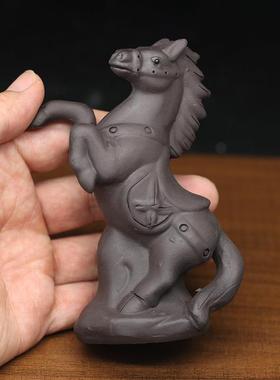 陶瓷十二生肖虎马狗桌面摆件紫砂寅午戌三合贵人家居办公室装饰品