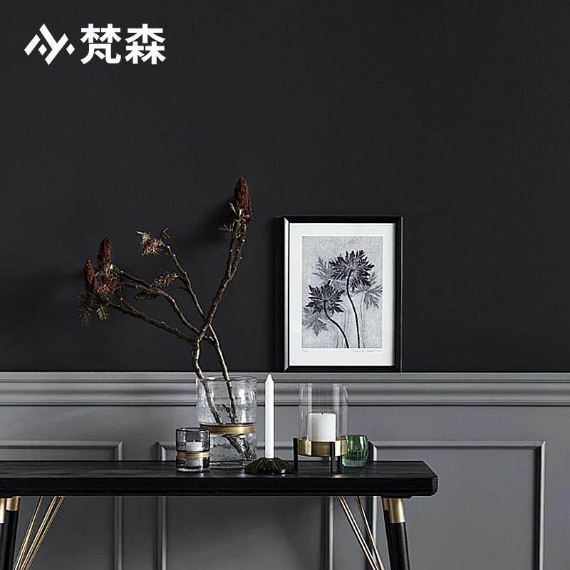 纯色素色复古工业风纯黑色哑光墙纸饭店酒吧背景无纺布壁纸非自粘,淘宝优惠券,粉丝福利购,淘宝优惠卷