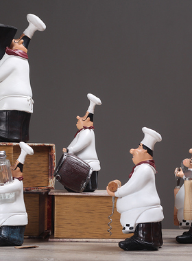 美式创意家居装饰品厨师摆件客厅蛋糕店面包店餐厅餐桌咖啡馆摆设