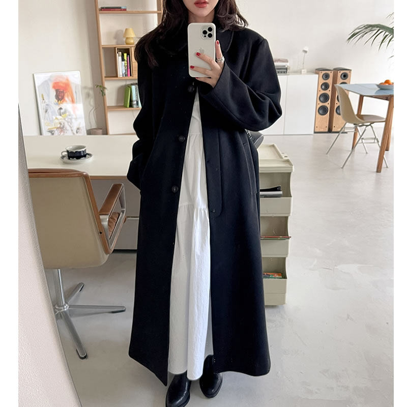 超长呢子大衣外套女秋冬高级感长款过膝高个子冬季加厚加长款毛呢,淘宝优惠券,粉丝福利购,淘宝优惠卷