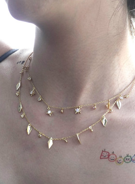 JOOMiLiM茱蜜商场同款守护系列悠然项链金色女S925银锁骨链设计感