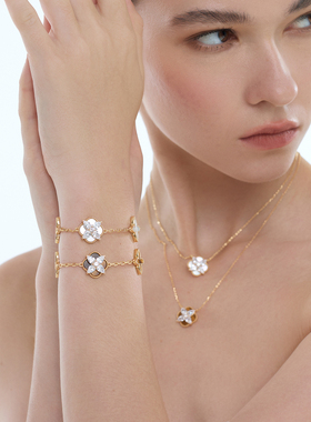 JOOMILIM茱蜜商场同款摩登画廊手链女S925银饰精致优雅轻奢四叶草