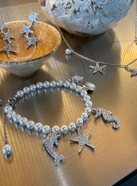 JOOMiLiM茱蜜商场同款海岛日记星星贝壳度假风仿珍珠轻奢手链手串