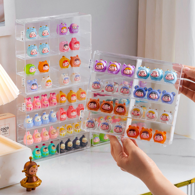 萌粒收纳盒多层可爱小摆件陈列架卡通叠叠乐置物架积木零件展示盒,淘宝优惠券,粉丝福利购,淘宝优惠卷