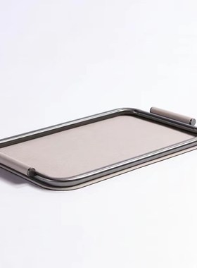 现代简约样板房摆件客厅茶几餐厅餐桌皮革收纳托盘摆件软装饰品