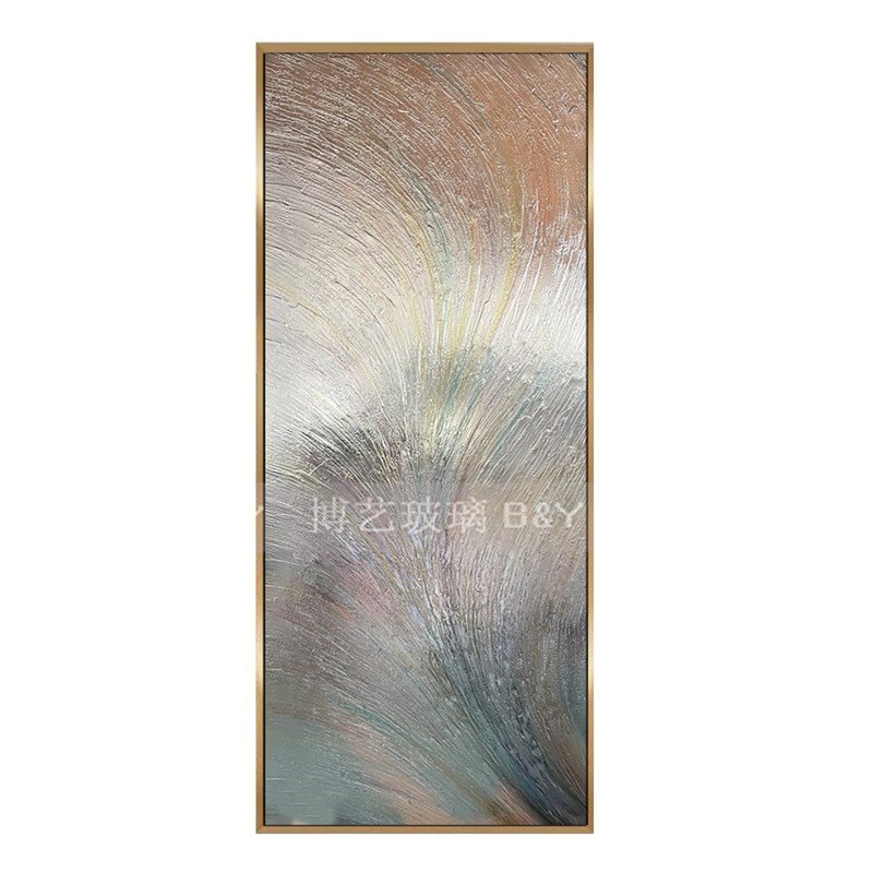 简约艺术玻璃屏风玄关隔断移门客厅玄关超白玻璃定制卫生间雕刻 - 图3