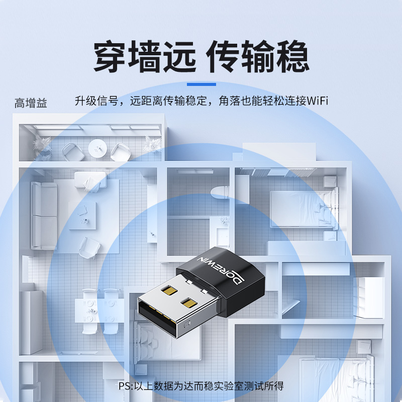 达而稳 usb无线网卡台式机wifi6接收发射器笔记本电脑无限上网卡连接热点外置网络外接千兆5G双频信号免驱动 - 图0