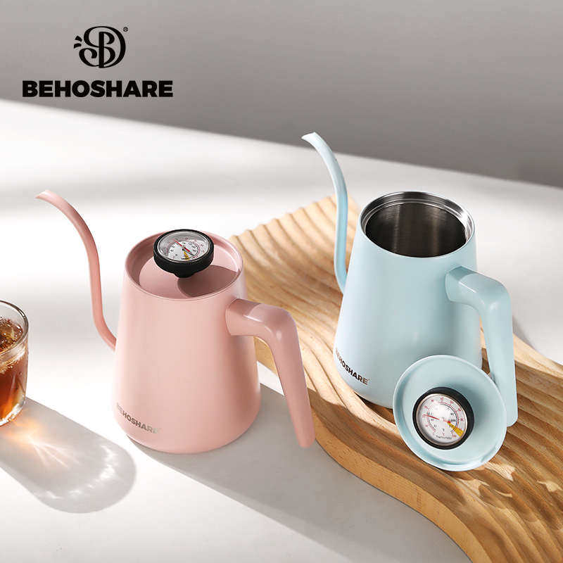 缤享户外不锈钢手冲咖啡壶带温度计家用挂耳手冲壶长嘴壶明火加热,淘宝优惠券,粉丝福利购,淘宝优惠卷