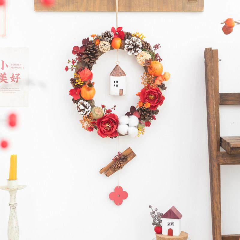 阿楹 可爱2025玄关墙面遮丑装饰挂件圣诞新居客厅卧室门过年花环,淘宝优惠券,粉丝福利购,淘宝优惠卷