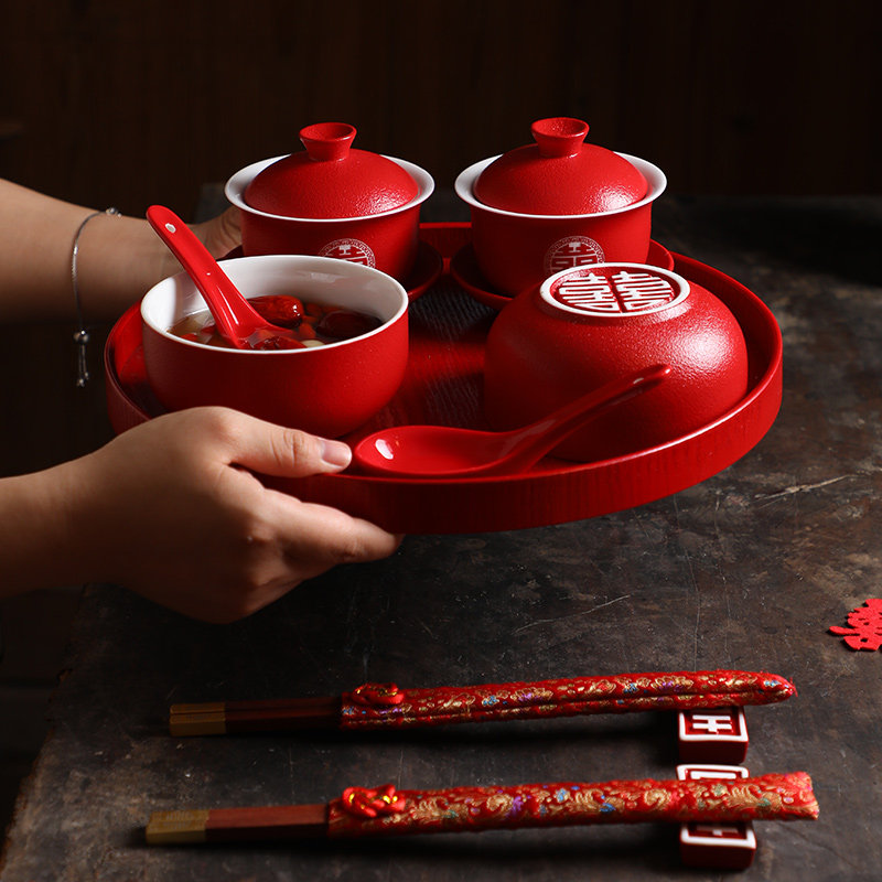 闺蜜新婚礼物婚礼改口敬茶盖碗喜碗结婚对碗套装送新人送哥哥嫂子,淘宝优惠券,粉丝福利购,淘宝优惠卷