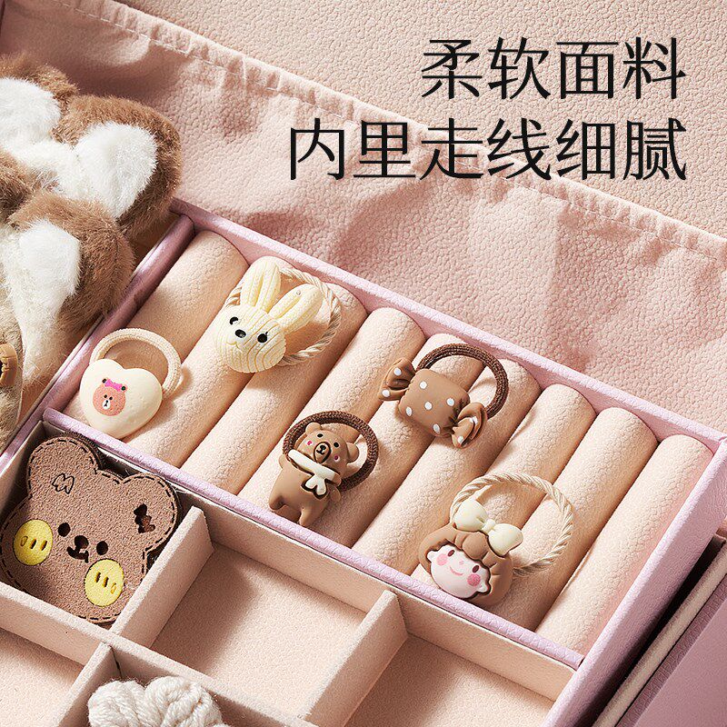 儿童首饰礼盒套组女孩生日公主饰品玩具奶咖色发饰收纳盒儿童礼物,淘宝优惠券,粉丝福利购,淘宝优惠卷