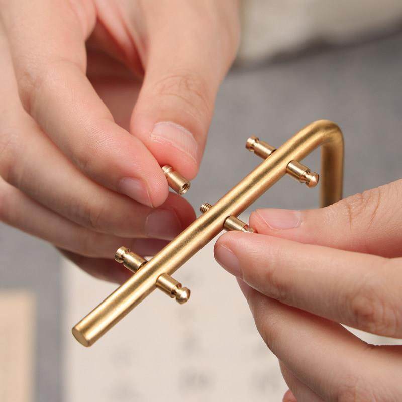 兰斋毛笔架黄铜多功能书法置物架新中式桌面实木笔挂摆件创意毛笔,淘宝优惠券,粉丝福利购,淘宝优惠卷