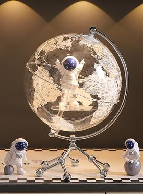 地球仪摆件轻奢高档客厅高级感小众太空人男孩女孩童生日乔迁礼物