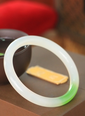 新疆和田玉白玉手镯白玉细圆条