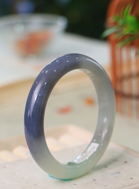 新疆和田玉烟紫手镯平安镯