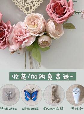 北欧创意花环服装店客厅欢迎光临入户门上挂牌卧室高级感餐厅装饰