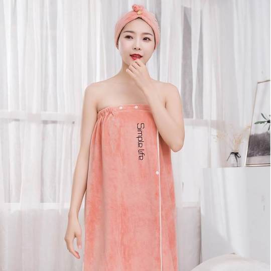 正品美容院专用新款青春派浴裙浴帽两件套柔软女士裹胸沙滩巾干发