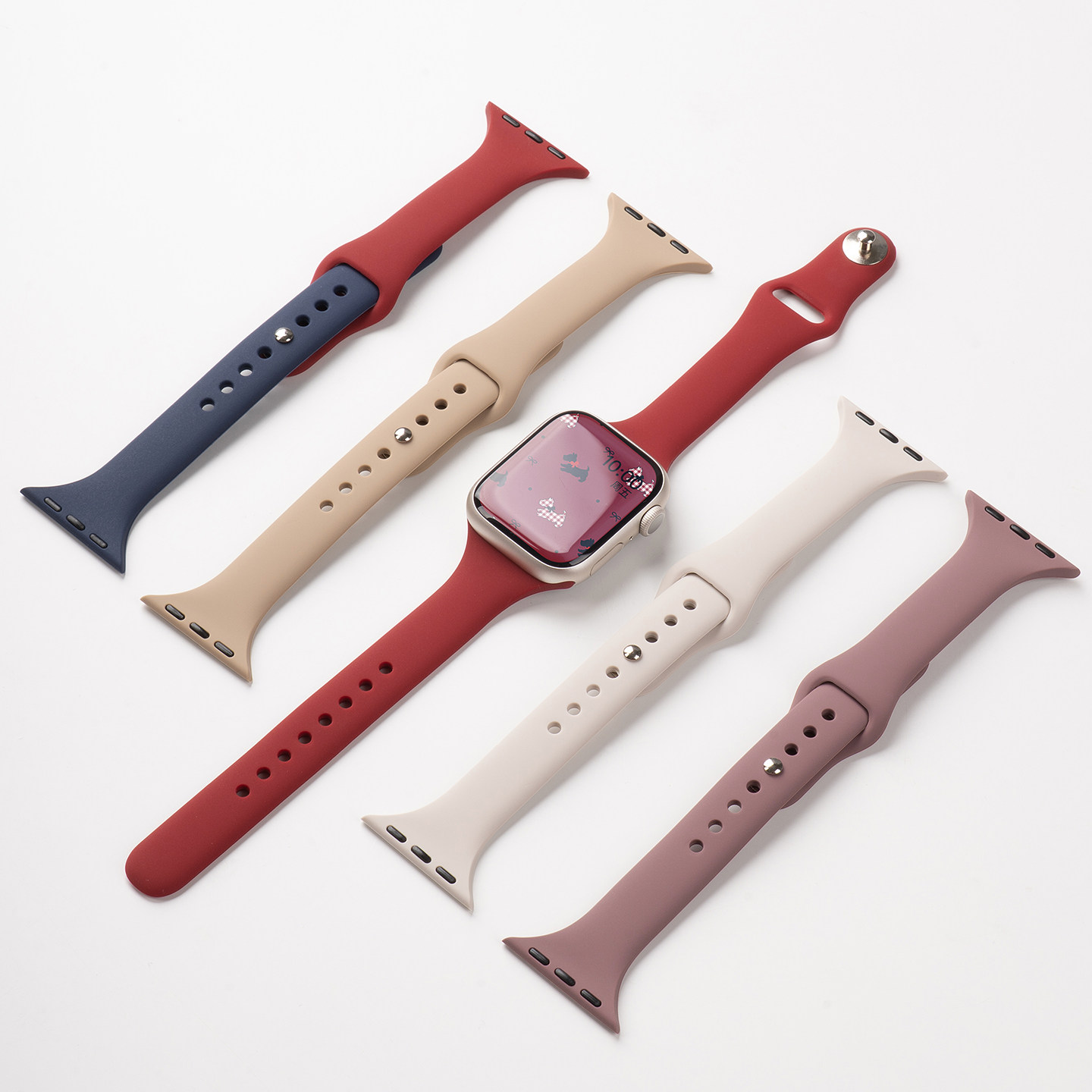 美派适用苹果s10反扣硅胶表带applewatchs11新款手表表带女款iwatchs9智能8腕带高级ultra3秋季透气se3手表带,淘宝优惠券,粉丝福利购,淘宝优惠卷