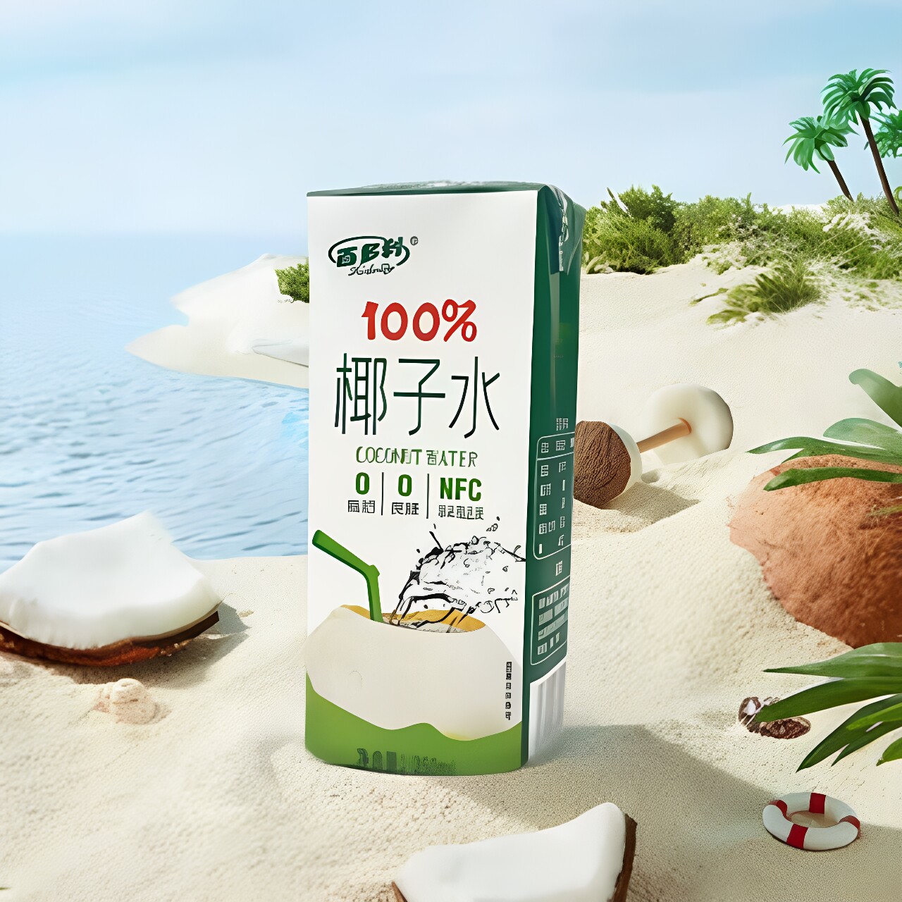 百多利100%椰子水nfc百分百纯椰子水天然电解质250ml*10盒0糖0脂g