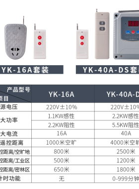 大功率无线遥控220v开关家用水泵灯智能穿墙电源器插座控制插排