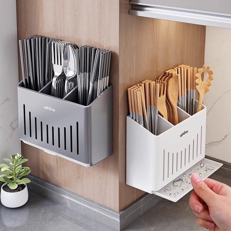 筷子勺子收纳盒家用壁挂式厨房台面筷子筒置物架防霉不锈钢筷篓子,淘宝优惠券,粉丝福利购,淘宝优惠卷