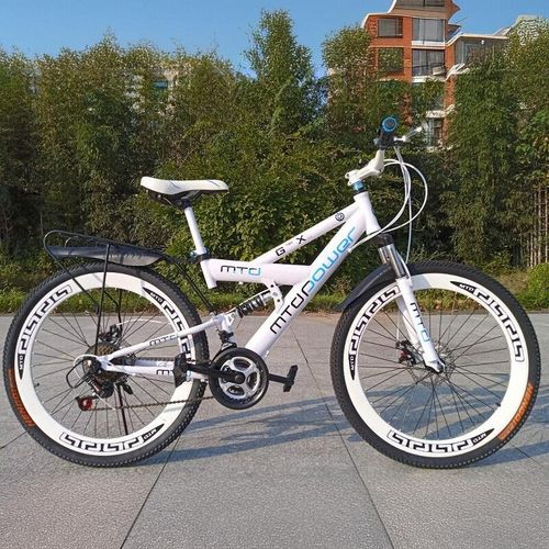 山地自行车前后双减震双碟刹带后座可以带人山地车26寸24变速单车 - 图2