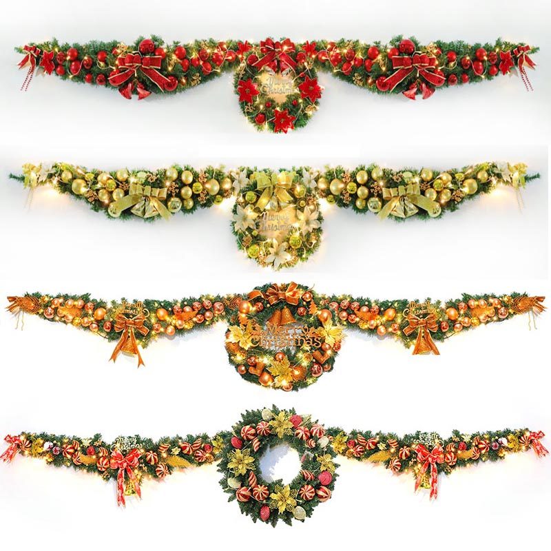 圣诞节装饰品 2.7米加密圣诞藤条花环套餐 商场酒店门头挂件布置,淘宝优惠券,粉丝福利购,淘宝优惠卷