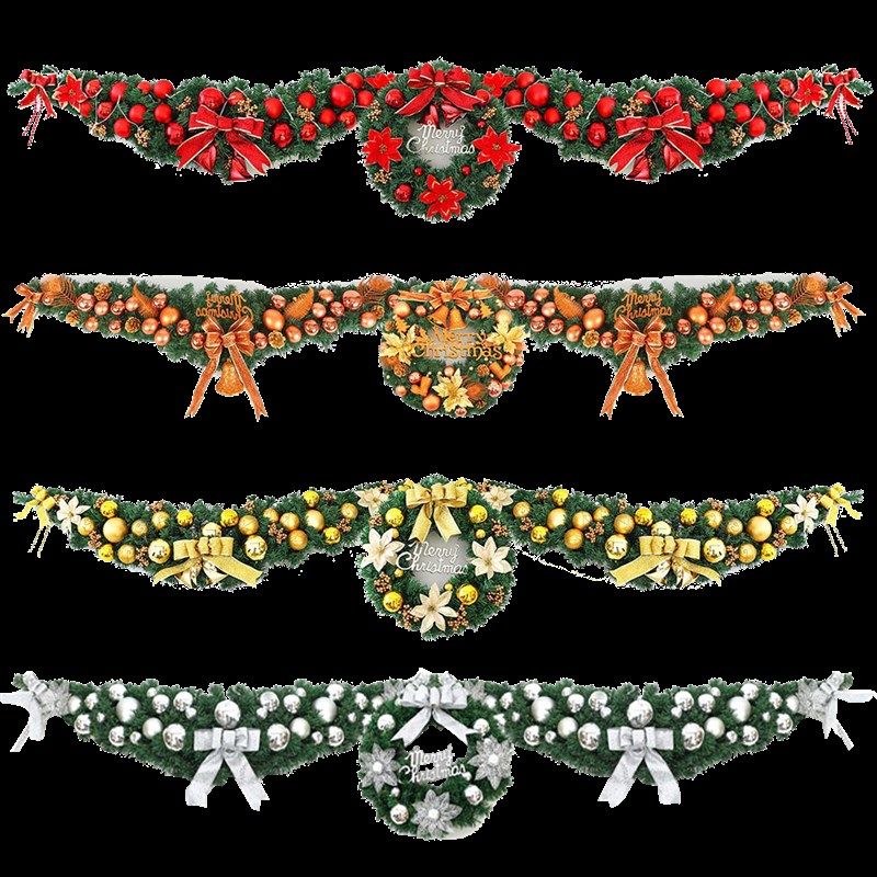 圣诞节装饰品 2.7米加密圣诞藤条花环套餐 商场酒店门头挂件布置,淘宝优惠券,粉丝福利购,淘宝优惠卷