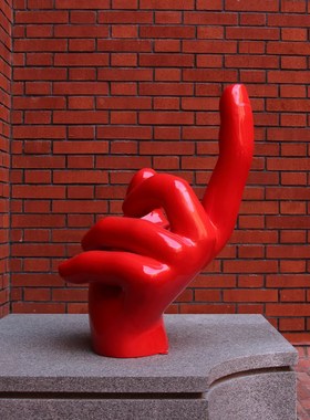 网红手势模型雕塑展厅商场橱窗美陈拍照打卡道具食指手造型摆件大