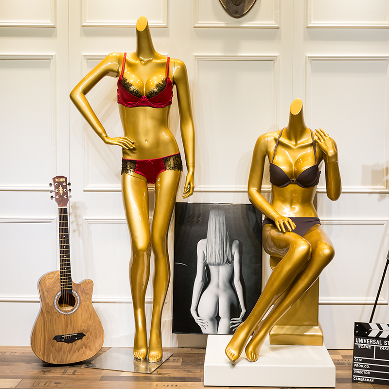 聚拢假人体模型内衣店模特道具女全身橱窗展示架半身服装模特 - 图3