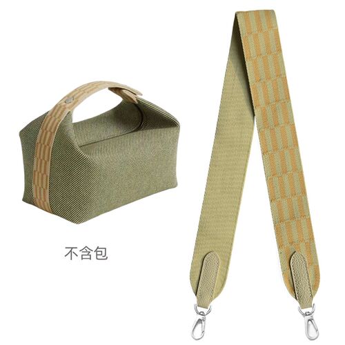 2024b年饭盒包新款改造配宽肩带单肩斜挎加厚加密编织带百搭包配 - 图0
