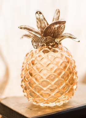 掬涵 玻璃菠萝凤梨 手工吹制拉制工艺品装饰摆件艺术美式礼物