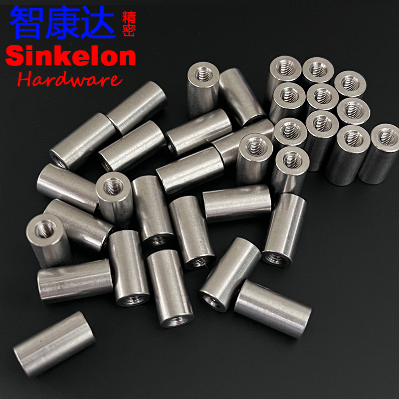 304不锈钢M3双通圆形接线柱隔离柱加长圆螺母垫柱钢柱M3*L现货 - 图1