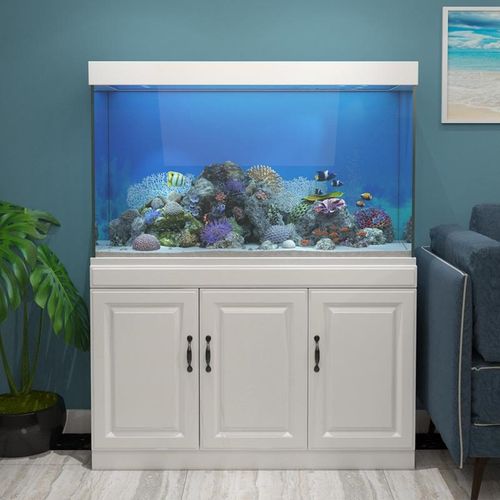 新款鱼缸底柜超白缸水草缸海缸鱼缸柜欧式简约水族箱客厅屏风地柜 - 图1