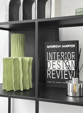 现代简约样板间书柜家居软装饰品首饰盒挂画陶瓷摆件组合ZH3637