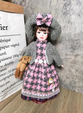 41厘米超萌少女心出口欧美陶瓷仿真洋娃娃办公室家里客厅装饰摆件