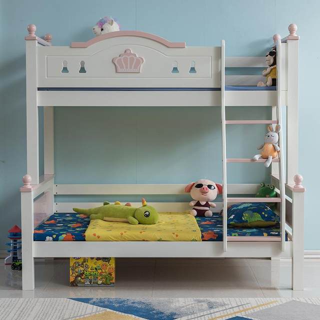 Solid wood bunk bed 1.35m bunk bed boy and girl bed 1.2m high and low bed children's furniture