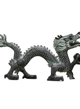 包邮仿古青铜器龙抓珠摆件家居工艺品摆设风水青龙铜龙艺术品摆设