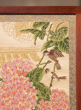 南京云锦研究所博物馆花漫金陵摆件桌面屏风玄关柜茶桌装饰摆画